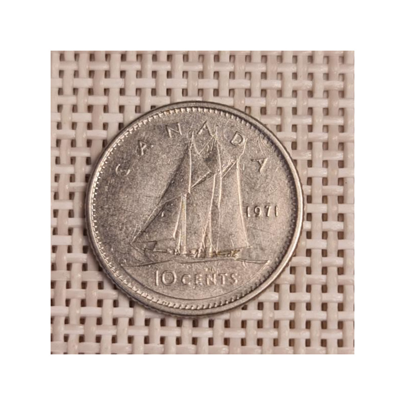 Canada 10 Cents 1971 KM-77 VF