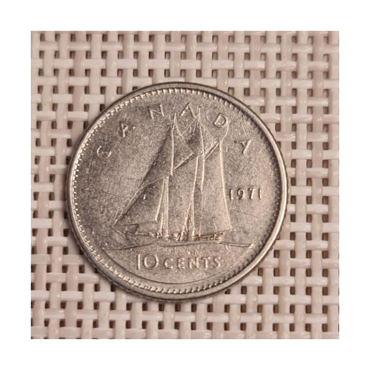 Canada 10 Cents 1971 KM-77 VF