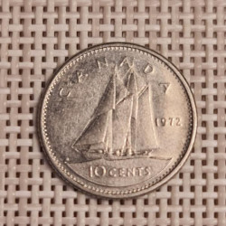 Canada 10 Cents 1972 KM-77 VF