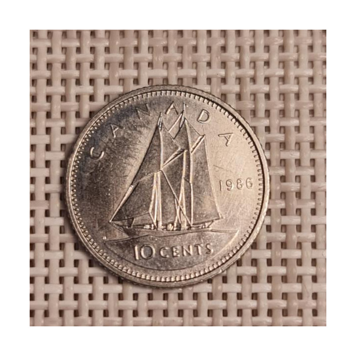 Canada 10 Cents 1986 KM-77 VF
