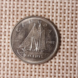 Canada 10 Cents 1987 KM-77 VF