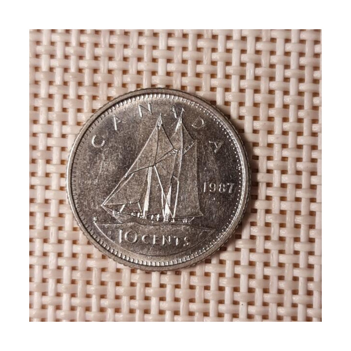 Canada 10 Cents 1987 KM-77 VF