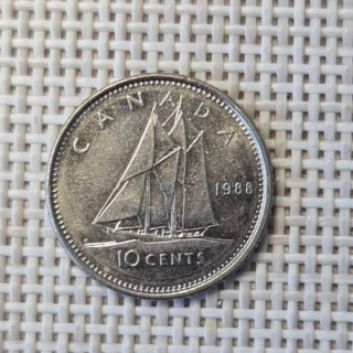 Canada 10 Cents 1988 KM-77 VF