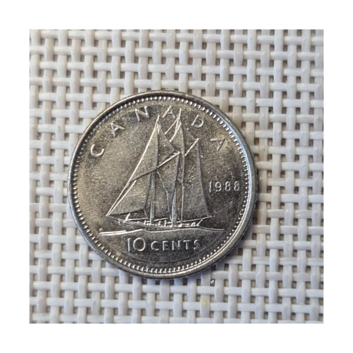 Canada 10 Cents 1988 KM-77 VF