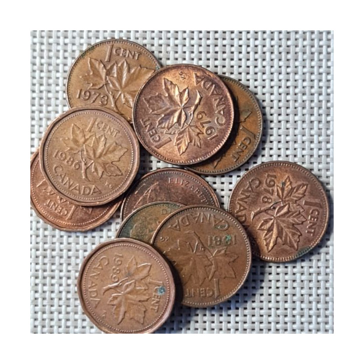 Canada 10 x 1 Cent 1972-1989 VF