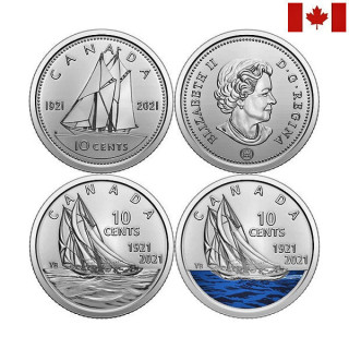 Canada 3 x 10 Cents 2021 "Bluenose" Set UNC