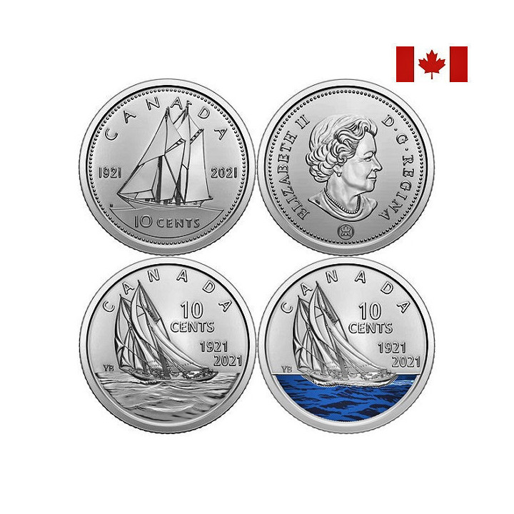 Canada 3 x 10 Cents 2021 "Bluenose" Set UNC