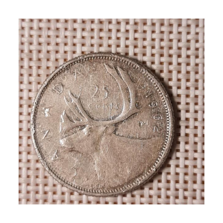 Canada 25 Cents 1962 KM-52 VF