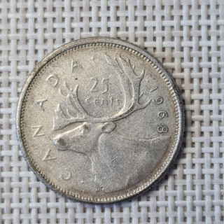 Canada 25 Cents 1968 KM-62a VF