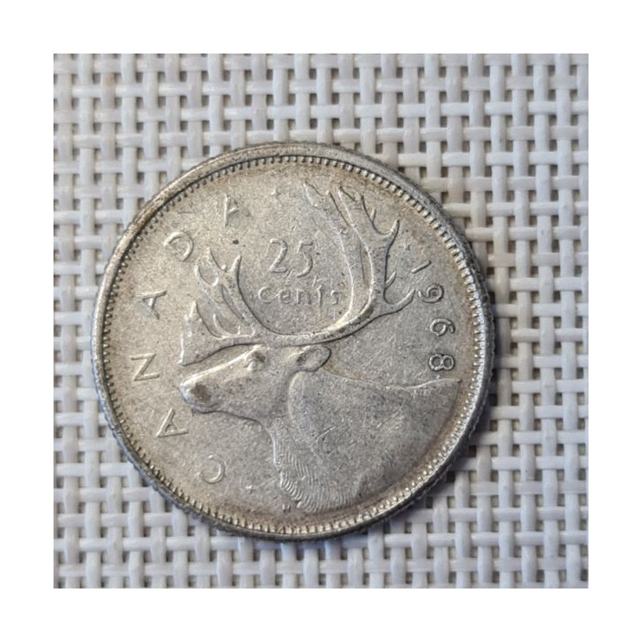 Canada 25 Cents 1968 KM-62a VF