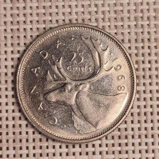 Canada 25 Cents 1968 KM-62b VF