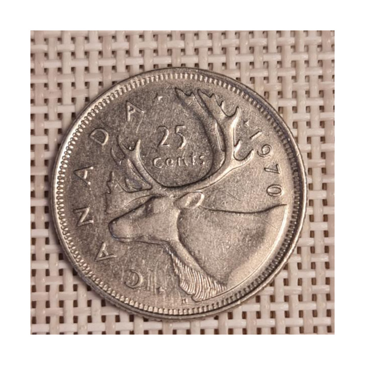 Canada 25 Cents 1970 KM-62b VF