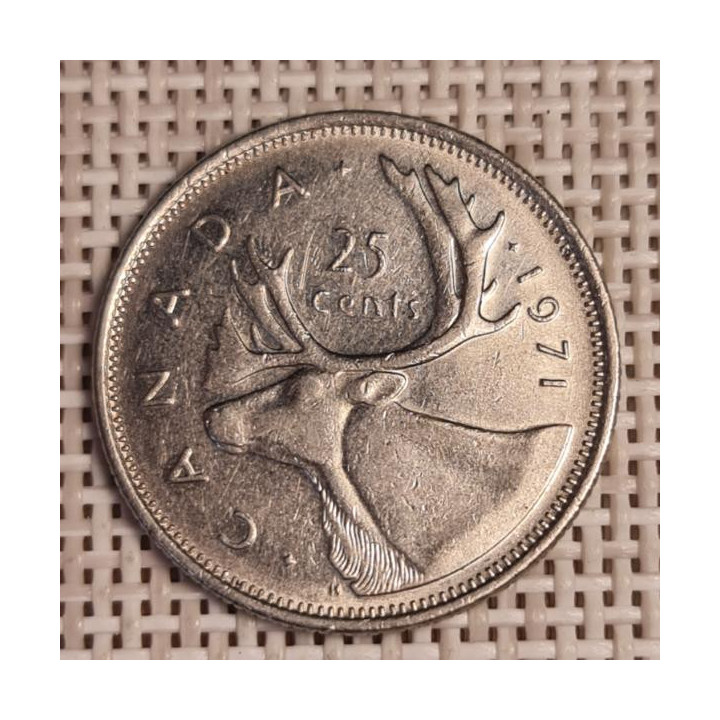 Canada 25 Cents 1971 KM-62b VF