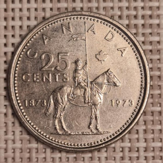 Canada 25 Cents 1973 "Police" KM-81 VF