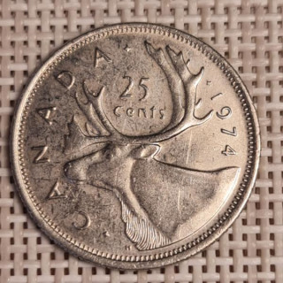 Canada 25 Cents 1974 KM-62b VF