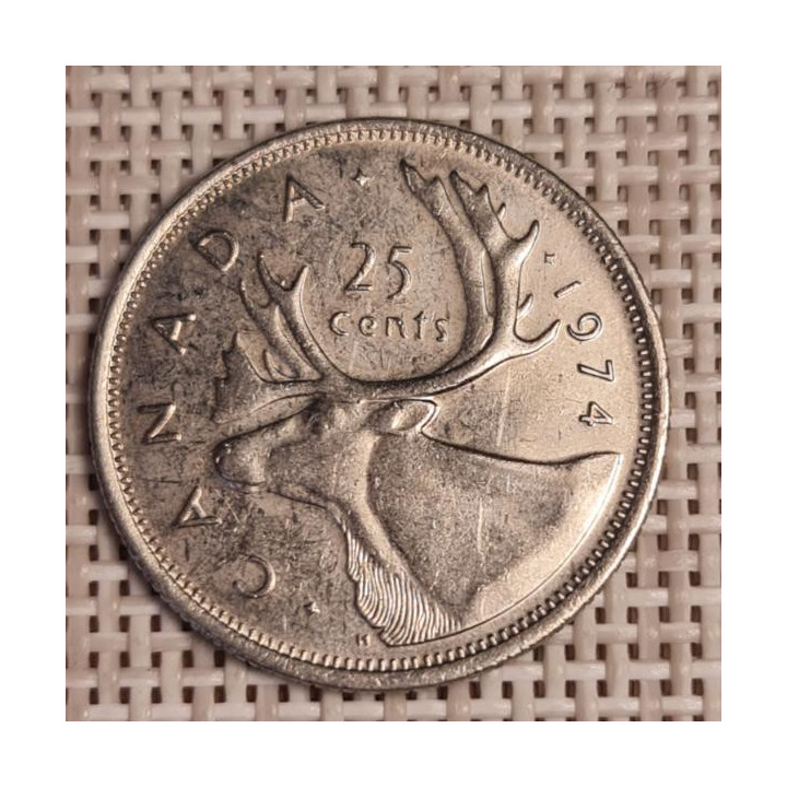 Canada 25 Cents 1974 KM-62b VF