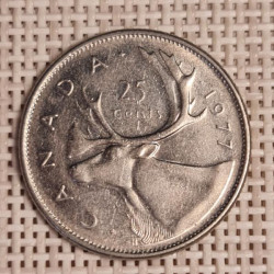 Canada 25 Cents 1977 KM-62b VF