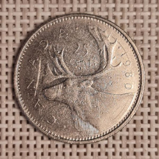 Canada 25 Cents 1980 KM-74 VF