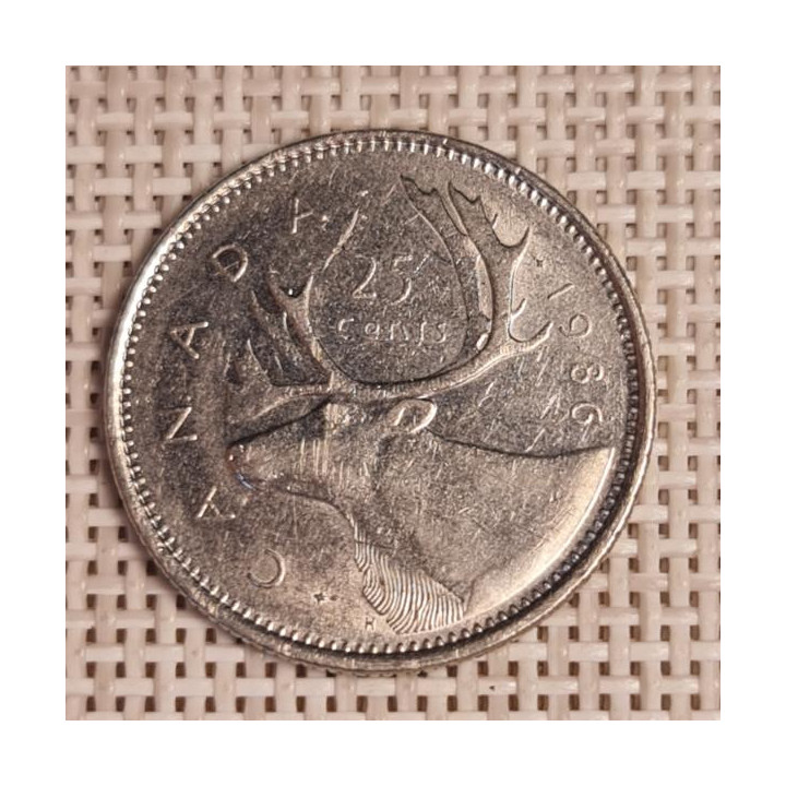 Canada 25 Cents 1986 KM-74 VF