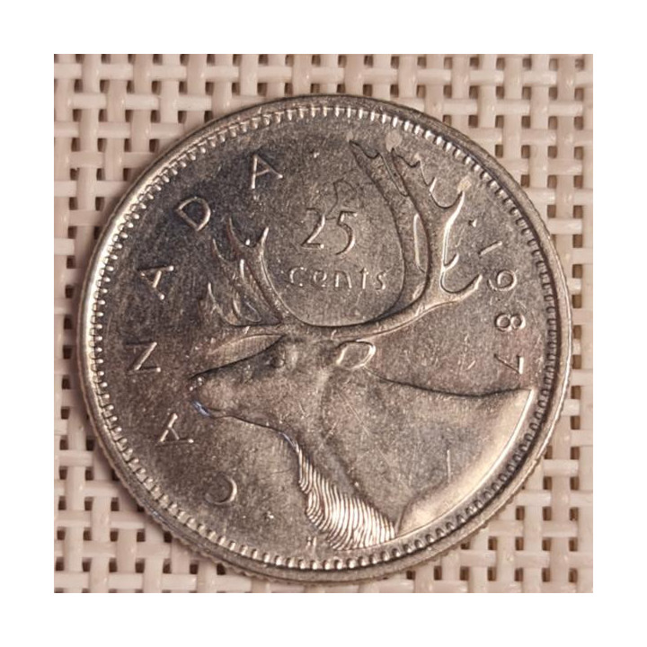 Canada 25 Cents 1987 KM-74 VF
