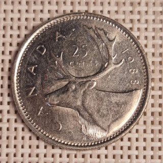 Canada 25 Cents 1988 KM-74 VF