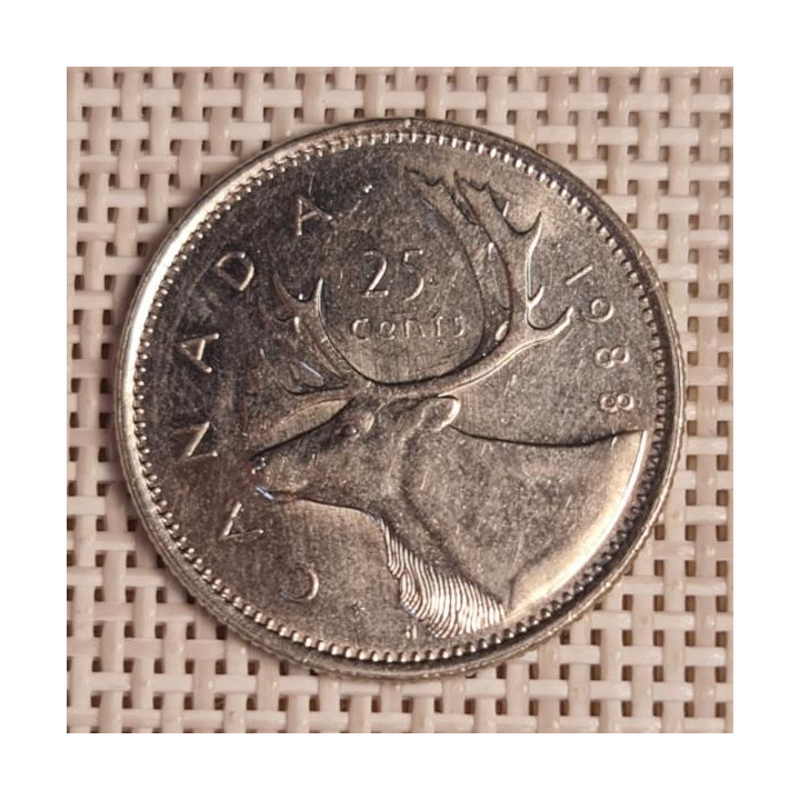 Canada 25 Cents 1988 KM-74 VF