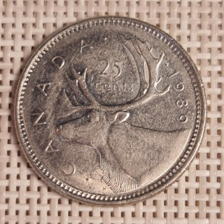 Canada 25 Cents 1989 KM-74 VF