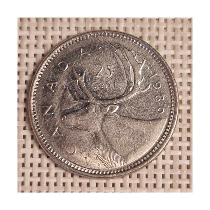 Canada 25 Cents 1989 KM-74 VF