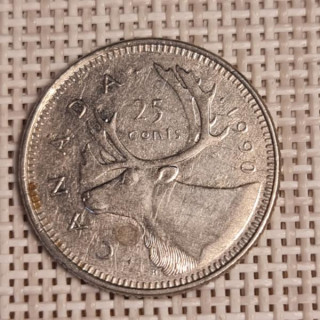 Canada 25 Cents 1990 KM-184 VF