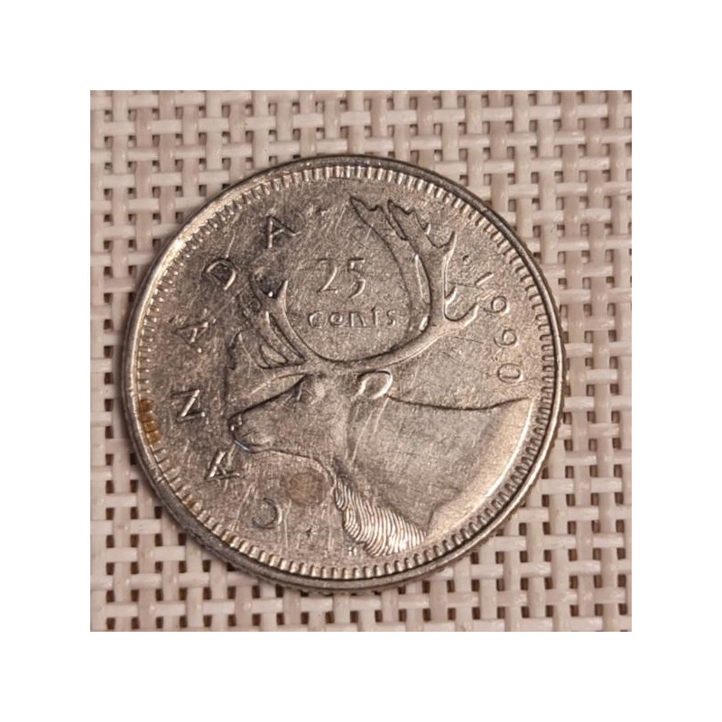 Canada 25 Cents 1990 KM-184 VF