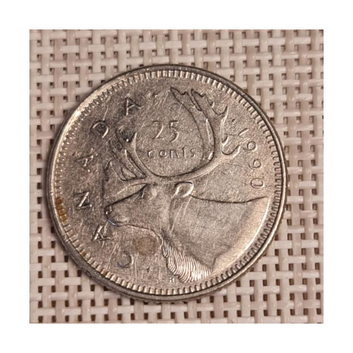 Canada 25 Cents 1990 KM-184 VF