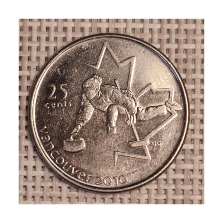 Canada 25 Cents 2007 "Curling" KM-682 VF