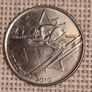 Canada 25 Cents 2007 "Alpine Skiing" KM-686 VF