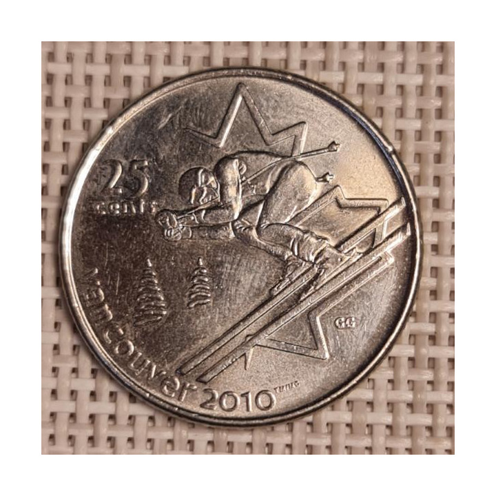 Canada 25 Cents 2007 "Alpine Skiing" KM-686 VF
