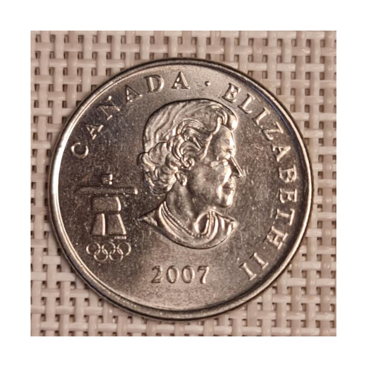 Canada 25 Cents 2007 "Alpine Skiing" KM-686 VF
