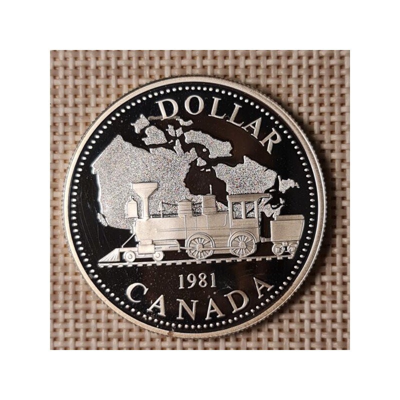 Canada 1 Dollar 1981 "Railway" KM-130 Proof