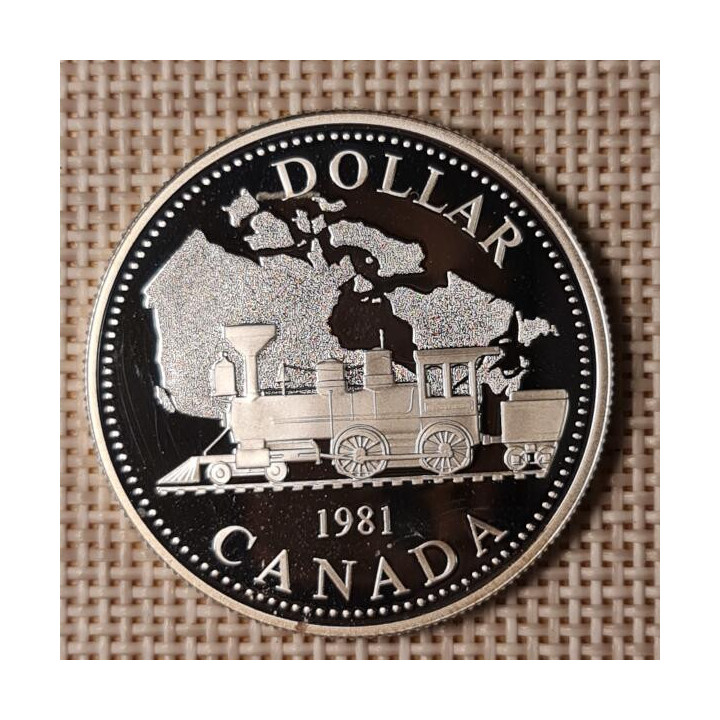 Canada 1 Dollar 1981 "Railway" KM-130 Proof