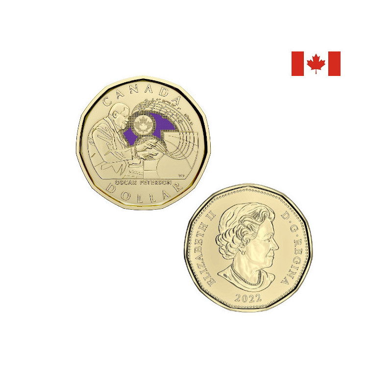 Canada 1 Dollar 2022 "Oscar Peterson" Colored KM-3188.1 UNC