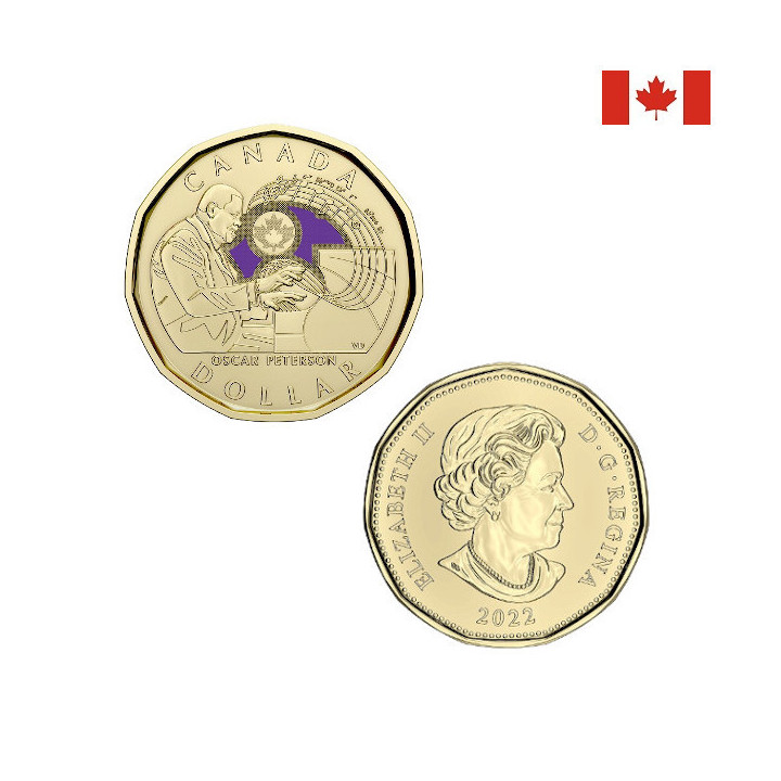 Canada 1 Dollar 2022 "Oscar Peterson" Colored KM-3188.1 UNC