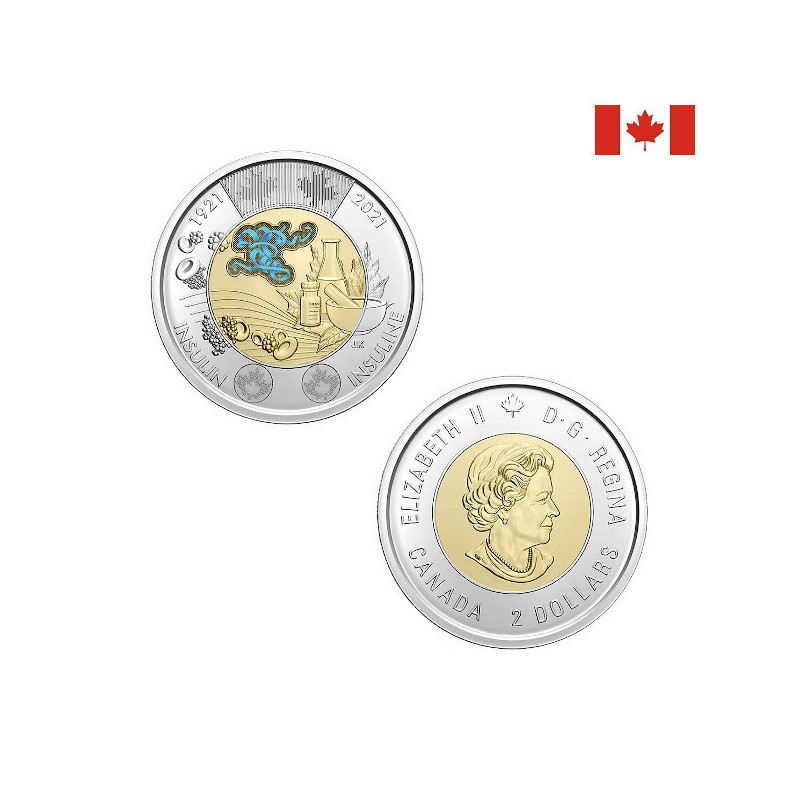 Canada 2 Dollars 2021 "Insulin" Colored KM-3101 UNC
