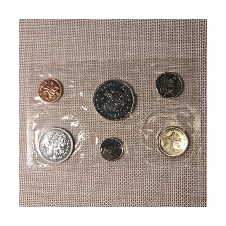 Canada 6 Coin Set (1 Cent - 1 Dollar) 1971 Proof-like