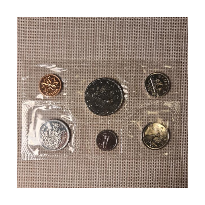 Canada 6 Coin Set (1 Cent - 1 Dollar) 1972 Proof-like