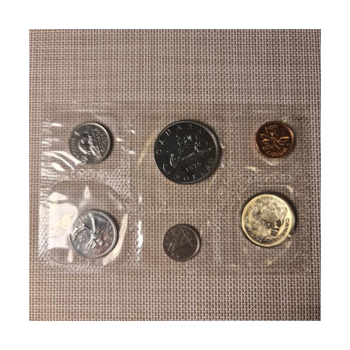 Canada 6 Coin Set (1 Cent - 1 Dollar) 1976 Proof-like