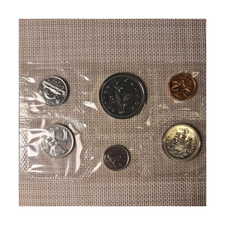 Canada 6 Coin Set (1 Cent - 1 Dollar) 1977 Proof-like