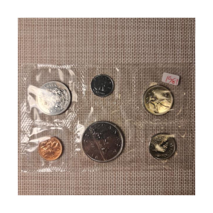 Canada 6 Coin Set (1 Cent - 1 Dollar) 1981 Proof-like