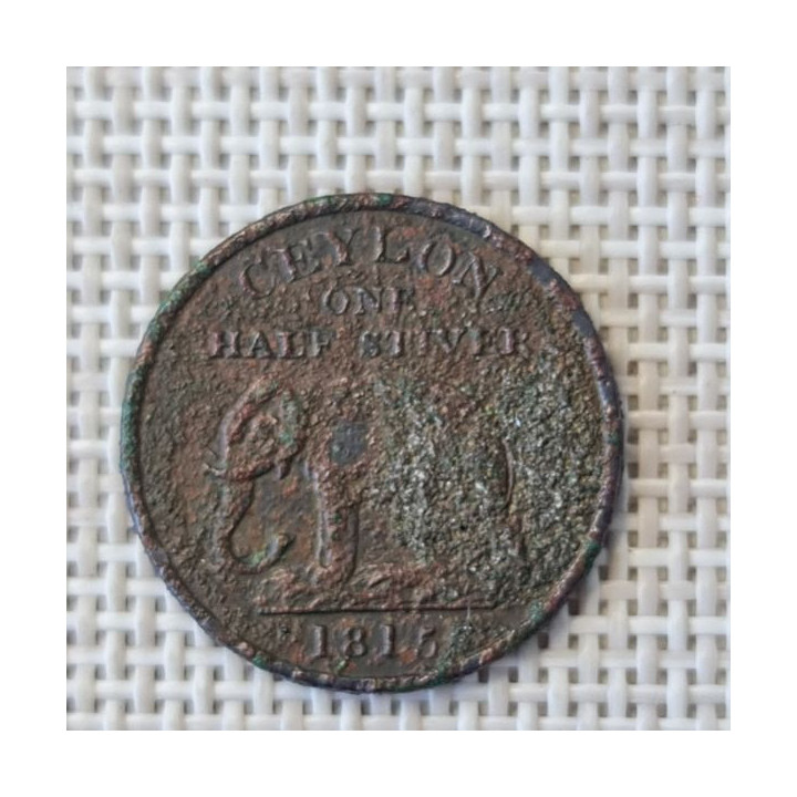 Ceylon 1/2 Stiver 1815 KM-80 F