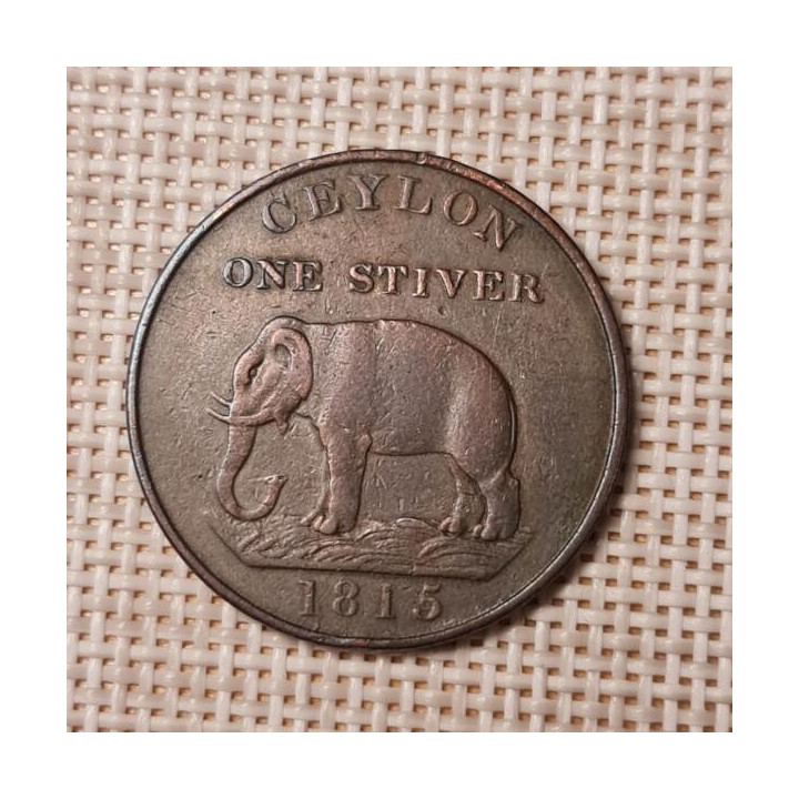 Ceylon 1 Stiver 1815 KM-81 VF