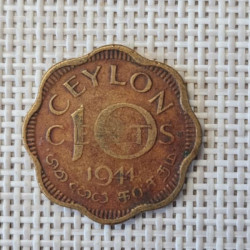 Ceylon 10 Cents 1944 KM-118 F