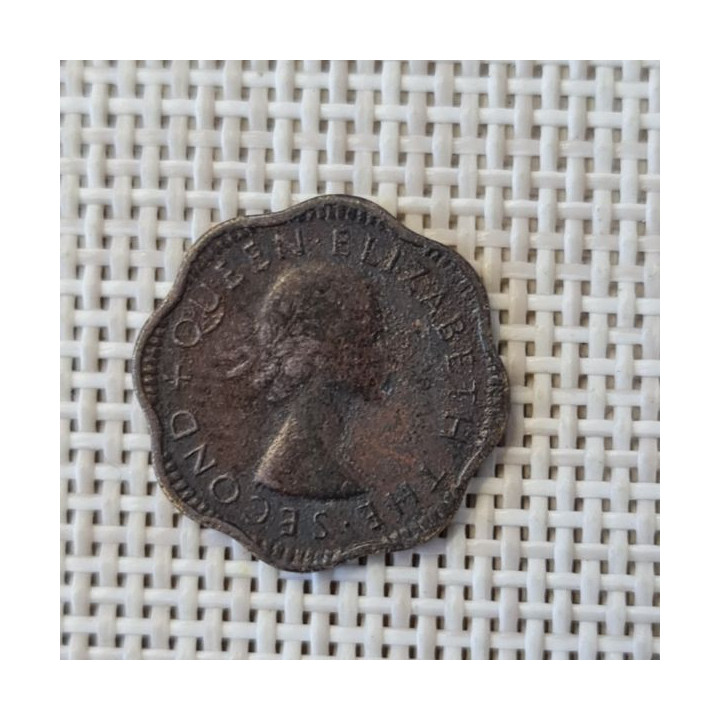 Ceylon 2 Cents 1955 KM-124 F