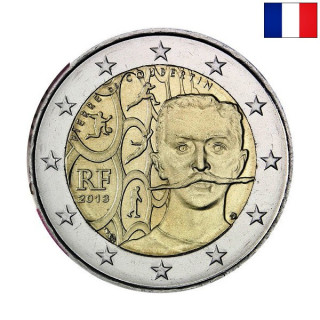 France 2 Euro 2013 "Pierre Coubertin" UNC